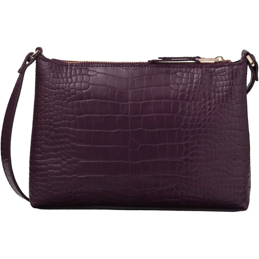 Women's Faux Leather Crossbody Bag with Adjustable Strap & Multiple Pockets